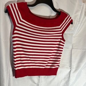 Tommy Hilfiger Red and White Striped Top